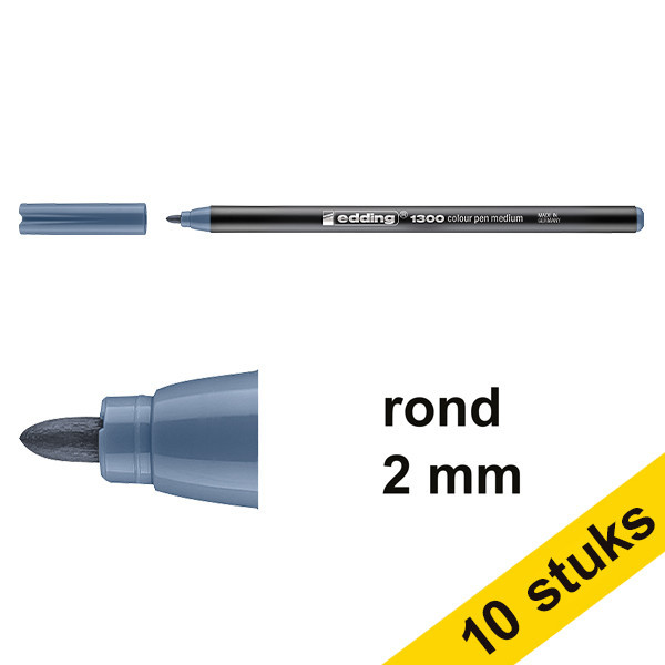 Edding Aanbieding: 10x Edding 1300 viltstift blauwgrijs (2 mm rond)  239614 - 1