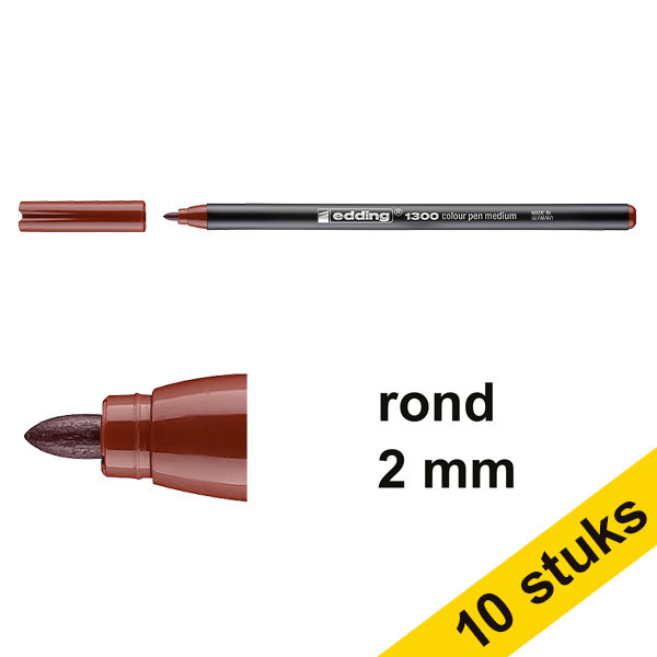 Edding Aanbieding: 10x Edding 1300 viltstift bruin (2 mm rond)  239616 - 1