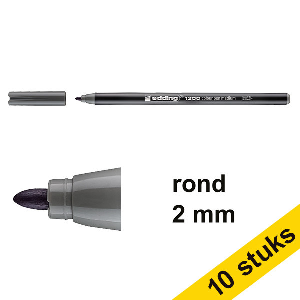 Edding Aanbieding: 10x Edding 1300 viltstift bruingrijs (2 mm rond)  239617 - 1