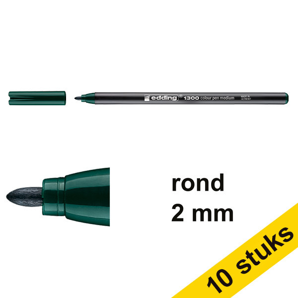 Edding Aanbieding: 10x Edding 1300 viltstift donkergroen (2 mm rond)  239621 - 1