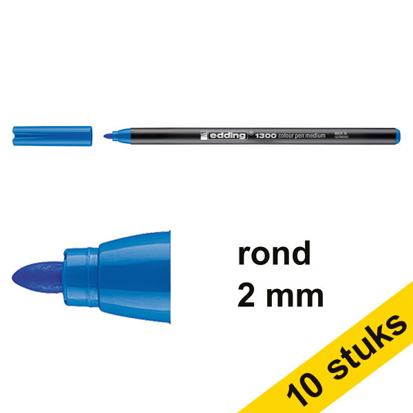 Edding Aanbieding: 10x Edding 1300 viltstift lichtblauw (2 mm rond)  239629 - 1