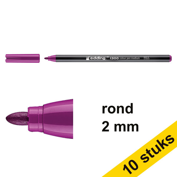 Edding Aanbieding: 10x Edding 1300 viltstift magenta (2 mm rond)  239632 - 1