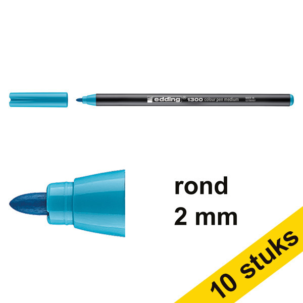 Edding Aanbieding: 10x Edding 1300 viltstift mangaanblauw (2 mm rond)  239633 - 1