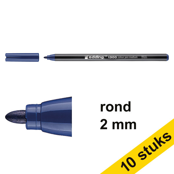 Edding Aanbieding: 10x Edding 1300 viltstift staalblauw (2 mm rond)  239641 - 1