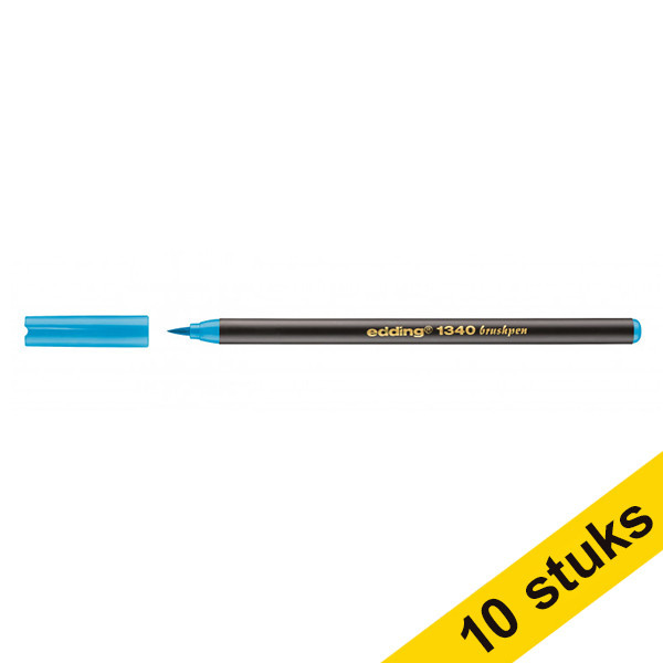 Edding Aanbieding: 10x Edding 1340 brushpen azuurblauw  239648 - 1