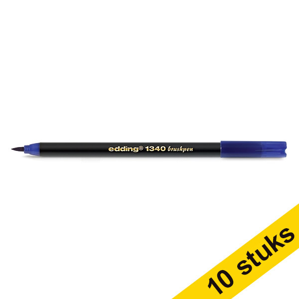 Edding Aanbieding: 10x Edding 1340 brushpen blauw  239649 - 1