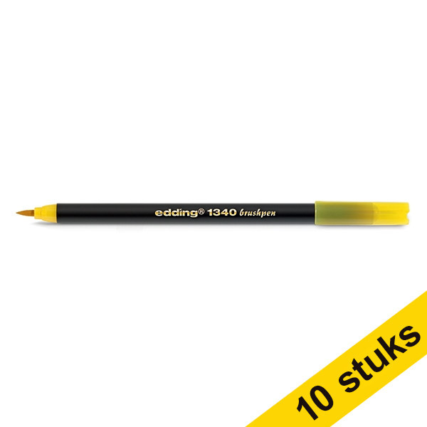 Edding Aanbieding: 10x Edding 1340 brushpen geel  239651 - 1