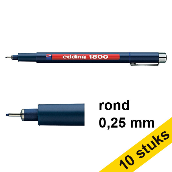 Edding Aanbieding: 10x Edding 1800 profipen blauw (0,25 mm)  239727 - 1