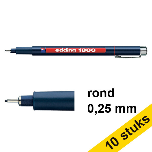 Edding Aanbieding: 10x Edding 1800 profipen rood (0,25 mm)  239735 - 1