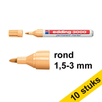 Aanbieding: 10x Edding 3000 permanent marker licht oranje (1,5 - 3 mm rond)