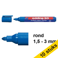 Aanbieding: 10x Edding 30 brilliant paper marker blauw (1,5 - 3 mm rond)