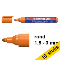 Aanbieding: 10x Edding 30 brilliant paper marker oranje (1,5 - 3 mm rond)