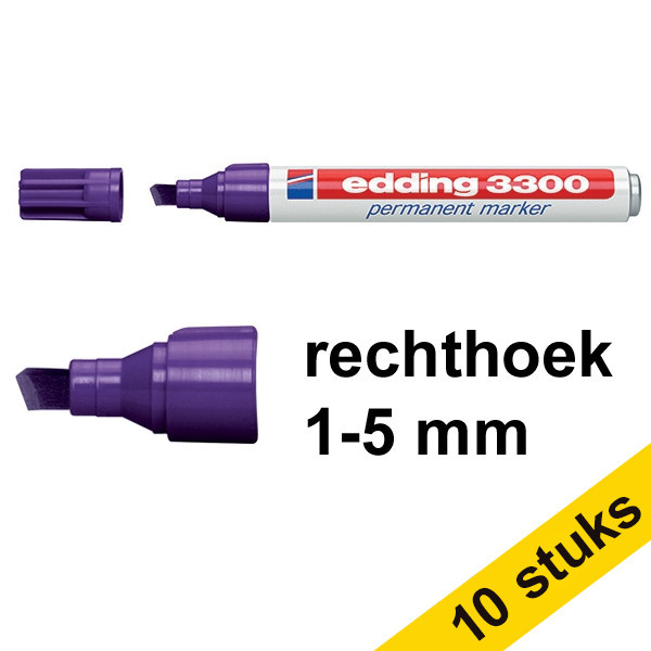 Edding Aanbieding: 10x Edding 3300 permanent marker violet (1 - 5 mm schuin)  239763 - 1