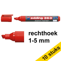 Aanbieding: 10x Edding 363 whiteboard marker rood (1 - 5 mm schuin)