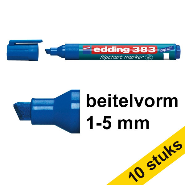 Edding Aanbieding: 10x Edding 383 flipchart marker blauw (1 - 5 mm schuin)  239769 - 1