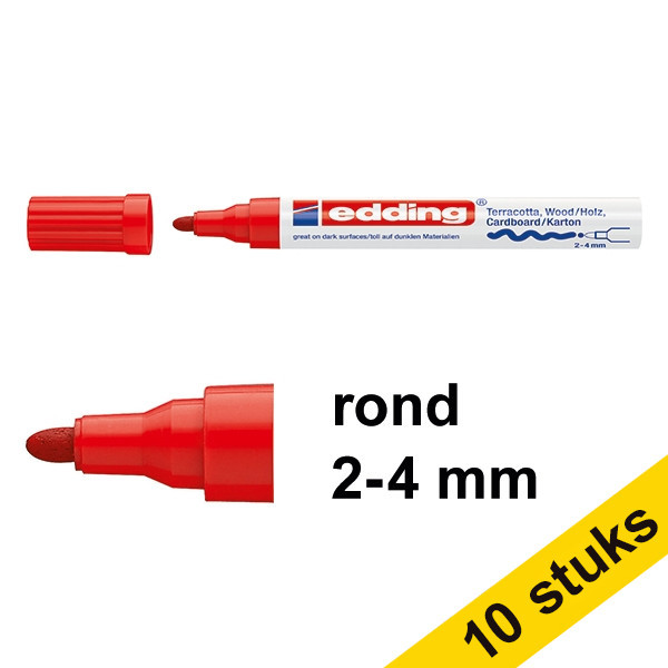 Edding Aanbieding: 10x Edding 4000 matlakmarker rood (2 - 4 mm rond)  239783 - 1