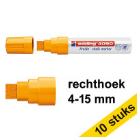Aanbieding: 10x Edding 4090 krijtstift fluo oranje (4 - 15 mm schuin)
