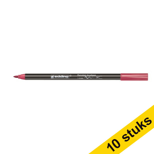 Edding Aanbieding: 10x Edding 4200 porselein-penseelstift karmijnrood  239815 - 1