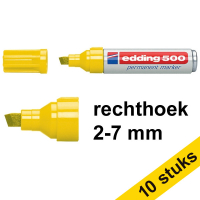Aanbieding: 10x Edding 500 permanent marker geel (2 - 7 mm schuin)