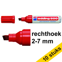 Aanbieding: 10x Edding 500 permanent marker rood (2 - 7 mm schuin)