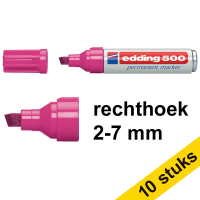 Aanbieding: 10x Edding 500 permanent marker roze (2 - 7 mm schuin)