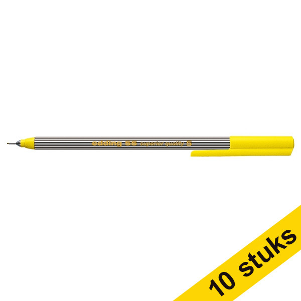 Edding Aanbieding: 10x Edding 55 fineliner geel  239878 - 1