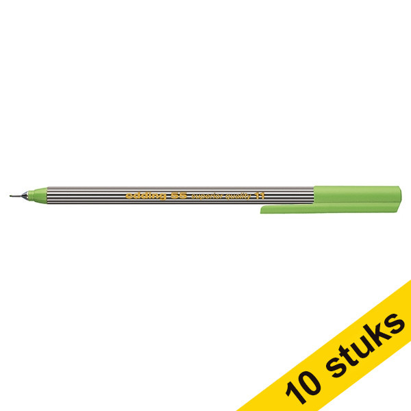 Edding Aanbieding: 10x Edding 55 fineliner lichtgroen  239883 - 1