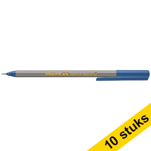 Edding Aanbieding: 10x Edding 55 fineliner staalblauw  239888 - 1