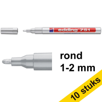 Aanbieding: 10x Edding 751 lakmarker zilver (1 - 2 mm rond)