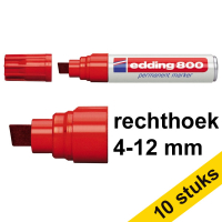 Aanbieding: 10x Edding 800 permanent marker rood (4 - 12 mm schuin)