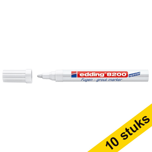 Edding Aanbieding: 10x Edding 8200 voegenmarker wit (2 - 4 mm rond)  239917 - 1