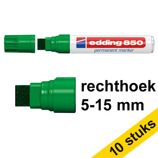 Edding Aanbieding: 10x Edding 850 permanent marker groen (5 - 15 mm schuin)  239923 - 1