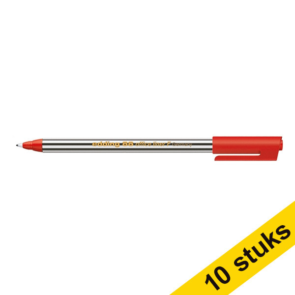 Edding Aanbieding: 10x Edding 88 fineliner rood  239928 - 1