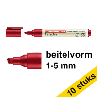 Aanbieding: 10x Edding EcoLine 22 permanente marker rood (1 - 5 mm schuin)