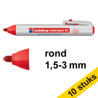 Aanbieding: 10x Edding Retract 11 permanent marker rood (1,5 - 3 mm rond)