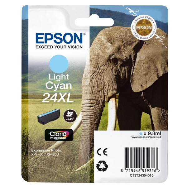 Epson 24XL (T2435) inktcartridge licht cyaan hoge capaciteit (origineel) C13T24354010 C13T24354012 026598 - 1