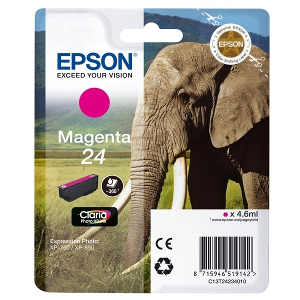 Epson 24 (T2423) inktcartridge magenta (origineel) C13T24234010 C13T24234012 900776 - 1