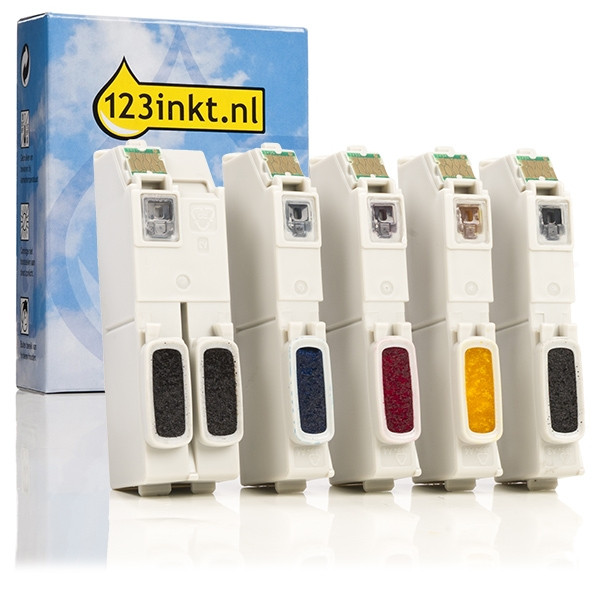 Epson 26 (T2616) multipack 2 zwart + 3 kleuren (123inkt huismerk)  024144 - 1