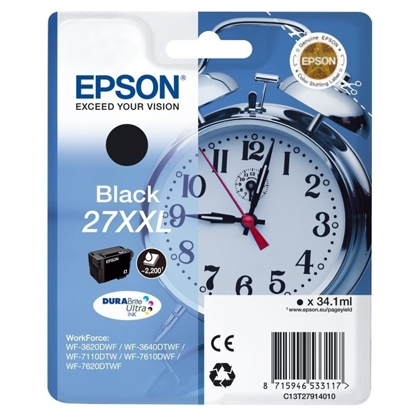 Epson 27XXL (T2791) inktcartridge zwart extra hoge capaciteit (origineel) C13T27914010 C13T27914012 901406 - 1