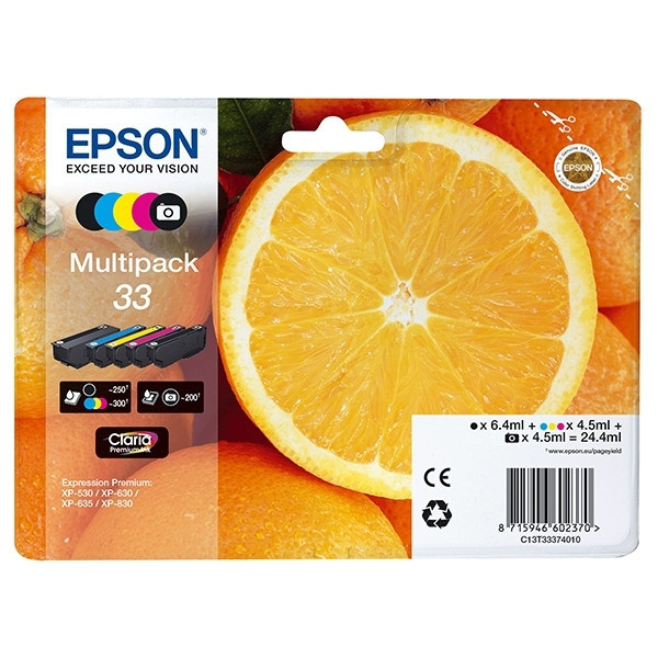 Epson 33 (T3337) multipack 5 kleuren (origineel) C13T33374010 026868 - 1