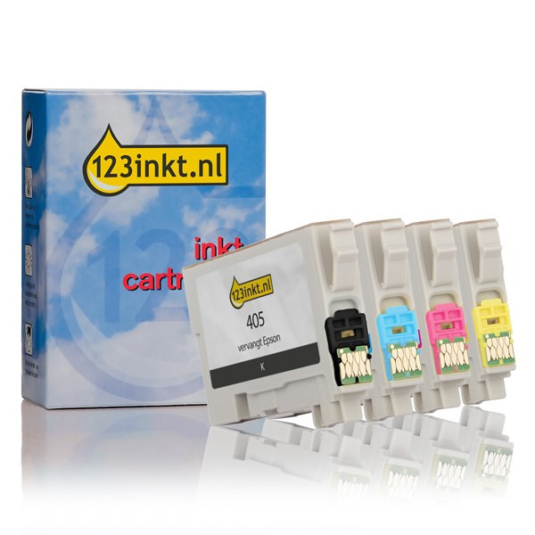 Epson 405 (T05G6) multipack zwart + 3 kleuren (123inkt huismerk) C13T05G64010C 110829 - 1