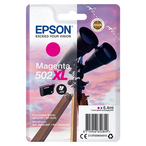 Epson 502XL inktcartridge magenta hoge capaciteit (origineel) C13T02W34010 C13T02W34020 902992 - 1