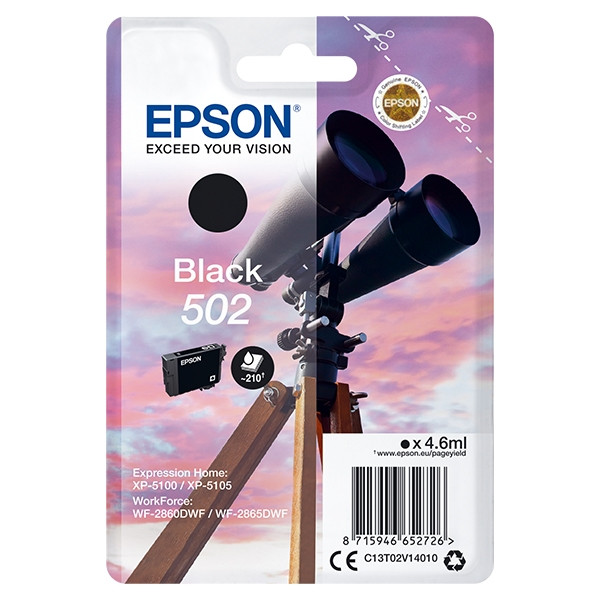 Epson 502 inktcartridge zwart (origineel) C13T02V14010 C13T02V14020 902993 - 1