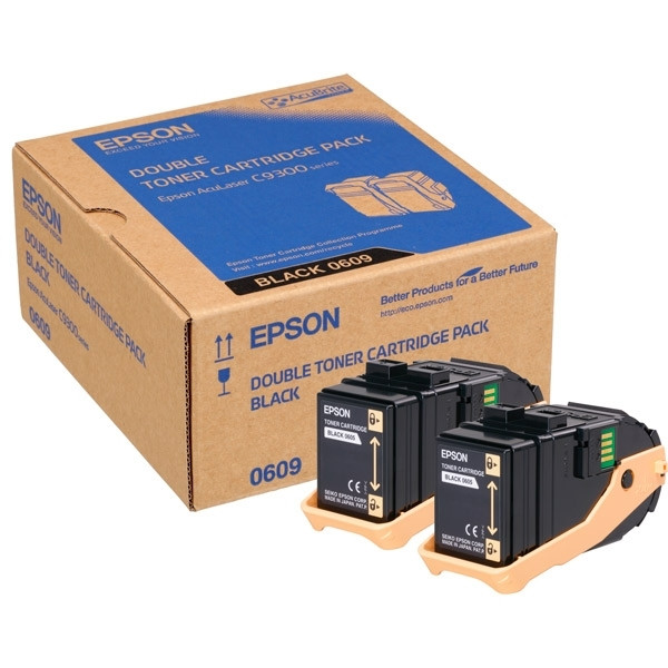 Epson S050609 toner zwart dubbelpak (origineel) C13S050609 028300 - 1