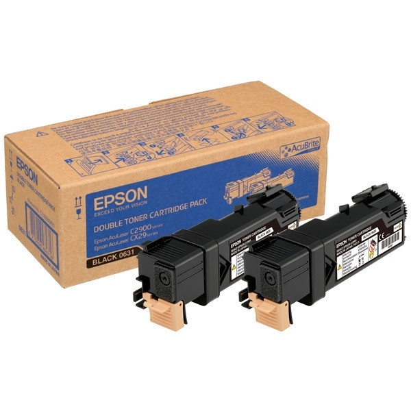 Epson S050631 toner zwart duopack (origineel) C13S050631 028282 - 1