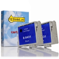 Epson T0431 duopack zwart hoge capaciteit (123inkt huismerk) C13T04314010 022373