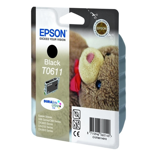 Epson T0611 inktcartridge zwart (origineel) C13T06114010 C13T06114012 023000 - 1