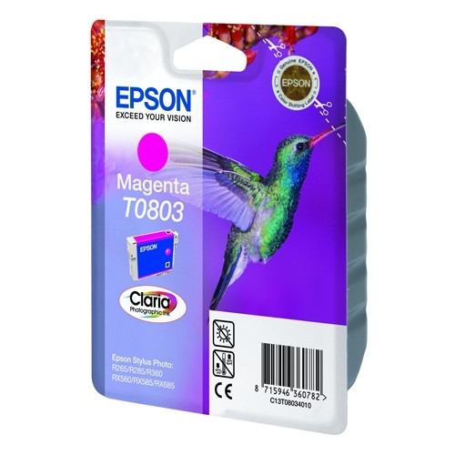 Epson T0803 inktcartridge magenta (origineel) C13T08034011 023080 - 1