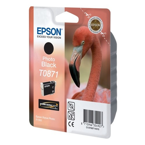 Epson T0871 inktcartridge foto zwart (origineel) C13T08714010 023302 - 1