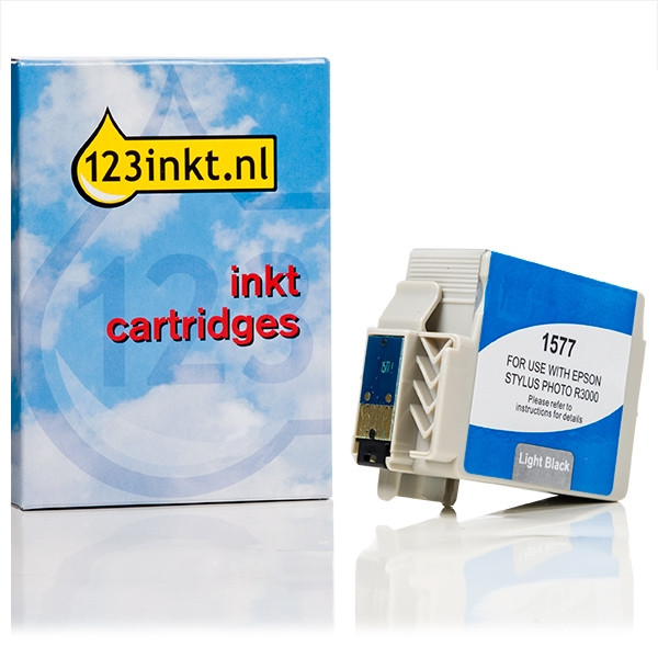 Epson T1577 inktcartridge licht zwart (123inkt huismerk) C13T15774010C 026367 - 1